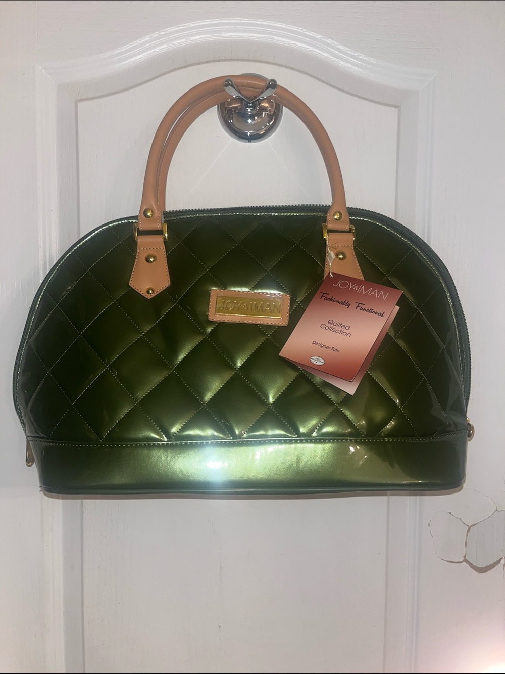NWT Joy & Iman dome quilted collection designer tote